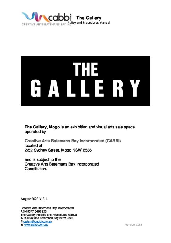 Gallery Documentation Creative Arts Batemans Bay